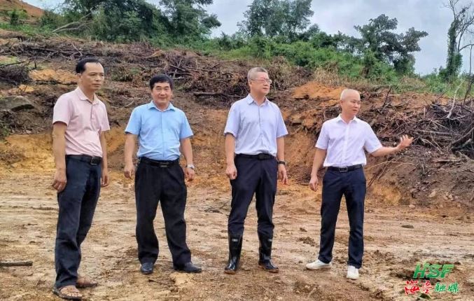 艾轶伦实地调研牛岭农场公司榴莲蜜种植基地建设情况。梅继林 摄